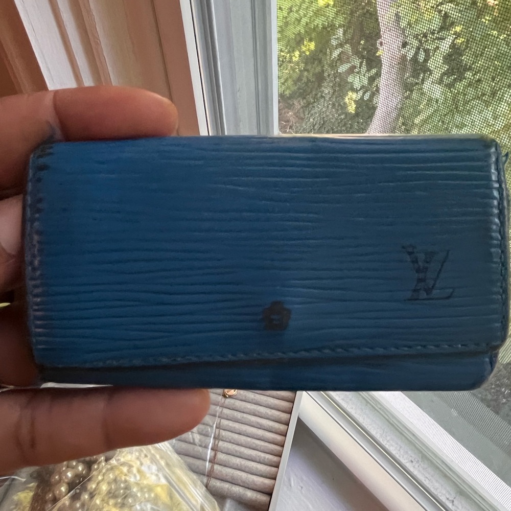 Vintage Blue Epi Louis Vuitton Key Holder